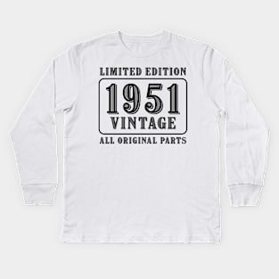 All original parts vintage 1951 limited edition birthday Kids Long Sleeve T-Shirt